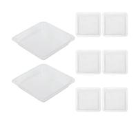 PATIKIL Square-Shaped Weigh Boats, 8Pcs Powder Dispenser Plastic 250mL Large Disposable Scale Trays Anti-Static Weighing Dishes Easy Pour for Lab Weighing Powder Liquid Measurement, White