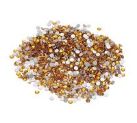 PATIKIL SS16/1440Pcs Glass Diamante Rhinestone, Crystal Glass Flat Back Rhinestones Round Crystal Man Made Gems Diamond Decor for Nail Art Craft Clothes DIY Makeup, Gold Yellow