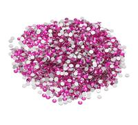 PATIKIL SS16/1440Pcs Glass Diamante Rhinestone, Crystal Glass Flat Back Rhinestones Round Crystal Man Made Gems Diamond Decor for Nail Art Craft Clothes DIY Makeup, Amaranth Pink