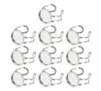 PATIKIL Stainless Ring Blank, 12mm 10 Pcs Adjustable Finger Ring Blank Base Bezel Trays Flat Pad Tray for Jewelry Making Finding DIY Carvings, Silver