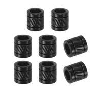 PATIKIL Stainless Steel Big Hole Paracord Column Beads 8pcs Grooved Tube Loose Column Spacer Beads 6mm Large Hole for DIY Bracelet Necklace Jewelry Making, Black