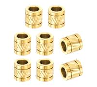 PATIKIL Stainless Steel Big Hole Paracord Column Beads 8pcs Grooved Tube Loose Column Spacer Beads 6mm Large Hole for DIY Bracelet Necklace Jewelry Making, Gold