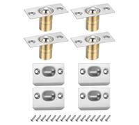 PATIKIL Stainless Steel Closet Ball Catch Door Hardware, 4 Pack Adjustable Cabinet Door Ball Catch Chrome Finish with Strike Plate & Screw for Interior Doors, Silver