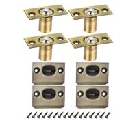 PATIKIL Stainless Steel Closet Ball Catch Door Hardware, 4 Pack Adjustable Cabinet Door Ball Catch Chrome Finish with Strike Plate & Screw for Interior Doors, Bronze