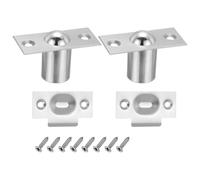 PATIKIL Stainless Steel Large Closet Ball Catch Door Hardware, 2 Pack Cabinet Door Ball Catch Chrome Finish with Strike Plate & Screw for Interior Doors, Silver