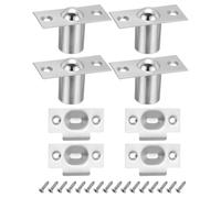 PATIKIL Stainless Steel Large Closet Ball Catch Door Hardware, 4 Pack Cabinet Door Ball Catch Chrome Finish with Strike Plate & Screw for Interior Doors, Silver