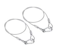 PATIKIL Stainless Steel Safety Cable 39.4"/100cm, 2Pack 5mm Flexible Security Wire Rope Lock Double Loops with Hook for Stage Lighting Luggage, Silver