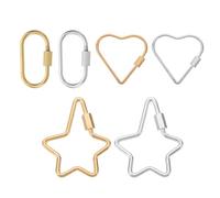 PATIKIL Stainless Steel Screw Lock Charm Clasps, 6Pcs Jewelry Clasp Clip Hook Locking Clasps and Closures for Necklace Bracelet Making Dangling, Gold/Silver