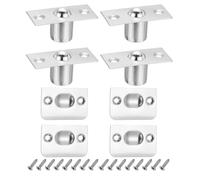 PATIKIL Stainless Steel Small Closet Ball Catch Door Hardware, 4 Pack Cabinet Door Ball Catch Chrome Finish with Strike Plate & Screw for Interior Doors, Silver