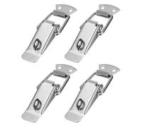PATIKIL Stainless Steel Spring Loaded Toggle Latch 4.3 Inch, 4Pcs Latch Catches Hasp Clamp Clip with Hole for Case Box Chest Trunk Toolboxes Cabinet, Silver Tone