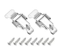 PATIKIL Stainless Steel Spring Loaded Toggle Latch with Lock Hole, (L,Silver) (2 Pcs), Compression Double Spring Toolbox Toggle Hasp Clamp Lock with Screw for Cabinet Door Barn Wooden Case