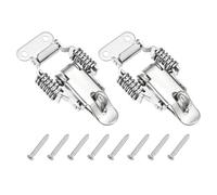 PATIKIL Stainless Steel Spring Loaded Toggle Latch with Lock Hole, (S,Silver) (2 Pcs), Compression Double Spring Toolbox Toggle Hasp Clamp Lock with Screw for Cabinet Door Barn Wooden Case