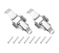 PATIKIL Stainless Steel Spring Loaded Toggle Latch with Long Hook, (S,Silver) (2 Pcs), Compression Double Spring Toolbox Toggle Hasp Clamp Lock with Screw for Cabinet Door Barn Wooden Case