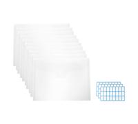 PATIKIL Stamp and Die Storage Bag, 30Pcs Horizontal Style Transparent Envelope Pocket with Label Stickers for Die Cuts Card Making DIY Paper Crafts,9.4 x 7inch