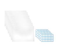 PATIKIL Stamp and Die Storage Bag, 50Pcs Horizontal Style Transparent Envelope Pocket with Label Stickers for Die Cuts Card Making DIY Paper Crafts,7.4 x 5.5inch