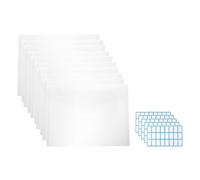 PATIKIL Stamp and Die Storage Bag, 50Pcs Horizontal Style Transparent Envelope Pocket with Label Stickers for Die Cuts Card Making DIY Paper Crafts,9.4 x 7inch