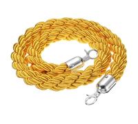 PATIKIL Stanchion Rope, 1.2m/3.9Ft Barrier Rope Twisted Post Ropes for Posts Stands Queue Divider Crowd Control of Hotel, Yellow Silver