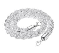 PATIKIL Stanchion Rope, 1.2m/3.9Ft Barrier Rope Twisted Post Ropes for Posts Stands Queue Divider Crowd Control of Hotel, White Silver