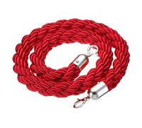 PATIKIL Stanchion Rope, 1.2m/3.9Ft Barrier Rope Twisted Post Ropes for Posts Stands Queue Divider Crowd Control of Hotel, Red Silver