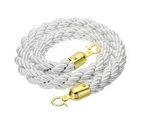 PATIKIL Stanchion Rope, 1.2m/3.9Ft Barrier Rope Twisted Post Ropes for Posts Stands Queue Divider Crowd Control of Hotel, White Golden