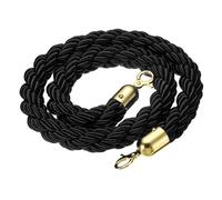 PATIKIL Stanchion Rope, 1.2m/3.9Ft Barrier Rope Twisted Post Ropes with Snap Hooks for Posts Stands Queue Divider Crowd Control of Hotel, Black Golden