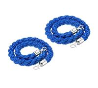 PATIKIL Stanchion Rope, 2 Pack 1.2m/3.9Ft Barrier Rope Twisted Post Ropes for Posts Stands Queue Divider Crowd Control of Hotel, Blue Silver
