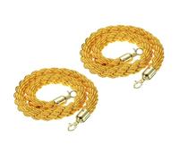 PATIKIL Stanchion Rope, 2 Pack 1.2m/3.9Ft Barrier Rope Twisted Post Ropes for Posts Stands Queue Divider Crowd Control of Hotel, Yellow Golden