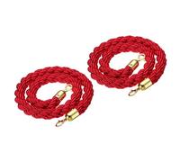 PATIKIL Stanchion Rope, 2 Pack 1.2m/3.9Ft Barrier Rope Twisted Post Ropes for Posts Stands Queue Divider Crowd Control of Hotel, Red Golden