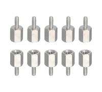 PATIKIL Standoff Screws, 10pcs M2x5mm Male to M2.5x6mm Female 304 Stainless Steel Thread Reducing Hex Standoff Spacer Screw Nuts Thread Adapters Reducer Extender Conversion Fasteners