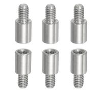 PATIKIL Standoff Screws, 6pcs M4x6mm Male to M3x8mm Female 304 Stainless Steel Thread Reducing Round Standoff Spacer Screw Nuts Thread Adapters Reducer Extender Conversion Fasteners