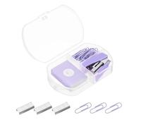 PATIKIL Stapler Set, Metal Portable Desktop Office Stationery Accessories No Jams Stapler with 400 Staples 20 Clips for Business Desk Home, Classroom Purple