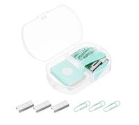 PATIKIL Stapler Set, Metal Portable Desktop Office Stationery Accessories No Jams Stapler with 400 Staples 20 Clips for Business, Desk, Home, Classroom, Green