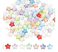 PATIKIL Star Beads, 100Pcs Crystal Star Beads Translucent Czech Glass Beads Spacer Bead for DIY Jewelry Making Bracelets Necklace