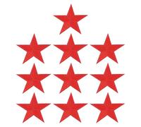 PATIKIL Star Iron-on Patches, 10 Pcs Sew on Star Embroidered Patches Appliques Embellishments for Clothing Jackets Hat Backpack Repairing Decorations, Red, 75 x 70mm