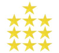 PATIKIL Star Iron-on Patches, 10 Pcs Sew on Star Embroidered Patches Appliques Embellishments for Clothing Jackets Hat Backpack Repairing Decorations, Yellow, 3" x 2.8"