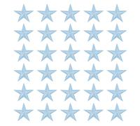 PATIKIL Star Iron-on Patches, 30 Pcs Sew on Star Embroidered Patches Appliques Embellishments for Clothing Jackets Hat Backpack Repairing Decorations, Bright Blue, 1" x 1"