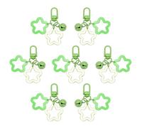 PATIKIL Star Keychain, 7 Pcs Candy Color Acrylic Pentagram Key Chain Stars Charms Bell Pendant Keyring Clip for Keys Bag Accessories, Green
