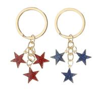 PATIKIL Star Keychain, Cute Charm Enameled Star Keychain Glitters Bling Star Chain Tassel Keyring for Women Car Key Tote Bag Backpack Aesthetic Accessories, Dark Blue/Red