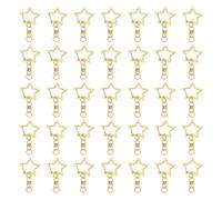 PATIKIL Star Lobster Claw Clasp, 60 Pcs Star Shape Snap Clasp Hooks with Chain Swivel Buckle Open Jump Ring Key Chain Making Kit for DIY Crafts Purse Bag Connector Hardware, Gold Tone