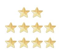 PATIKIL Star Patches for Clothes, 10 Pcs 3.35x3.43 Inch Sequin Star Iron Embroidered on Decorative for Holes Hats Jeans Repair Bags DIY Craft, Gold