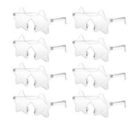 PATIKIL Star Shaped Sunglasses, for Beach Party Colorful Rainbow Sunglasses Bachelorette Party Glasses Women Men Transparent Funny Graduation, White