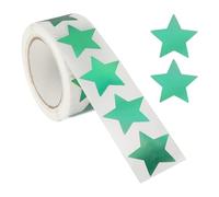 PATIKIL Star Stickers Roll 1", 500 Pcs Metallic Foil Stars Self-Adhesive Labels Reward Behavior Chart for Classroom Teacher Supplies, Metallic Green