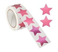PATIKIL Star Stickers Roll 1", 500 Pcs Metallic Foil Stars Self-Adhesive Labels Reward Behavior Chart for Classroom Teacher Supplies, Metallic Rose