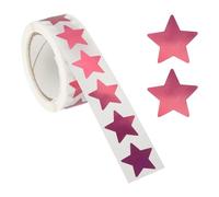 PATIKIL Star Stickers Roll 3/4", 500 Pcs Metallic Foil Stars Self-Adhesive Labels Reward Behavior Chart for Classroom Teacher Supplies, Metallic Rose