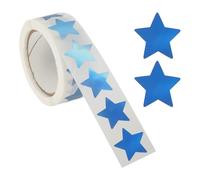 PATIKIL Star Stickers Roll 3/4", 500 Pcs Metallic Foil Stars Self-Adhesive Labels Reward Behavior Chart for Classroom Teacher Supplies, Metallic Blue