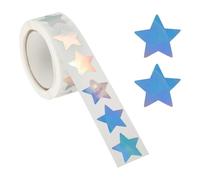 PATIKIL Star Stickers Roll 3/4", 500 Pcs Metallic Foil Stars Self-Adhesive Labels Reward Behavior Chart for Classroom Teacher Supplies, Metallic Silver