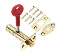 PATIKIL Steel Cylinder Core, 16 mm Hidden Mortise Lock Hidden Tube Well Key Mortise Lock with Key and Screw for Door Hardware, Bright Gold/Red