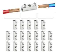 PATIKIL Steel Wire Rope Cable Clamp, 20 Pack M3 Wire Rope Clips 3.3mm Line Hole with End Screw Stopper and Wrench Silver Tone
