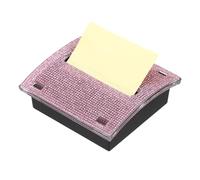 PATIKIL Stick Note Pad Holders, 4 x 4 Inches Rhinestone Sticky Note Dispenser Memo Pad Holder Office Desk Organizer Supplies for Office Home Desk Organization, Pink