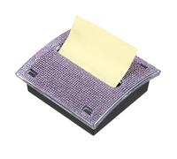 PATIKIL Stick Note Pad Holders, 4 x 4 Inches Rhinestone Sticky Note Dispenser Memo Pad Holder Office Desk Organizer Supplies for Office Home Desk Organization, Purple